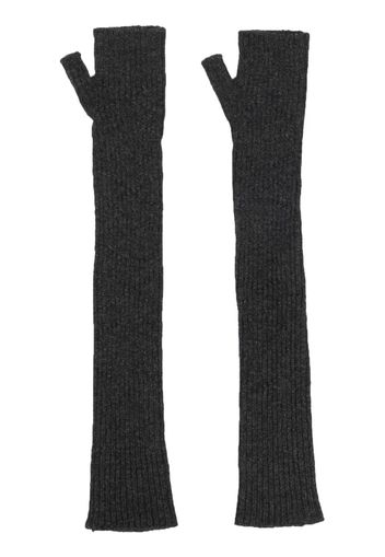 Barrie long knit fingerless gloves - Grey