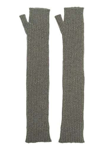 Barrie long knit fingerless gloves - Green