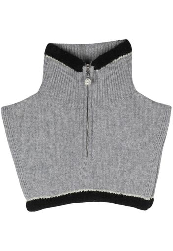 Barrie cashmere zip-up collar - Grey