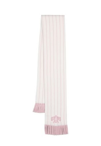 Barrie stripe-print logo-crest scarf - Neutrals