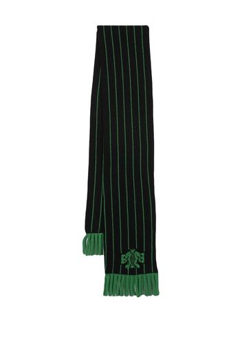 Barrie stripe-print logo-crest scarf - Black