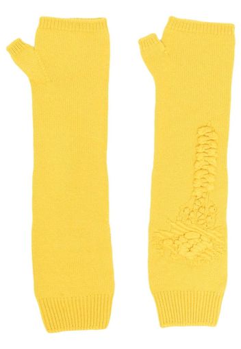 Barrie cashmere fingerless mittens - Yellow