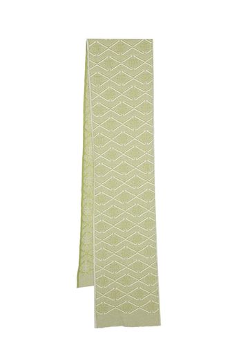 Barrie monogram cashmere- lambs wool blend scarf - Green