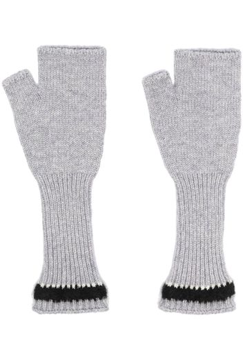 Barrie fingerless knit gloves - Grey