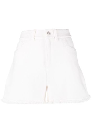 Barrie frayed-detailing knitted shorts - White