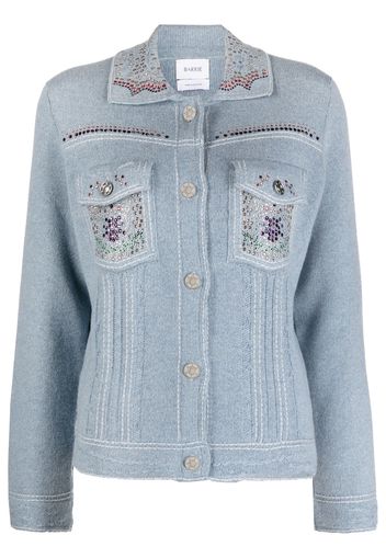 Barrie crystal-embellished denim jacket - Blue