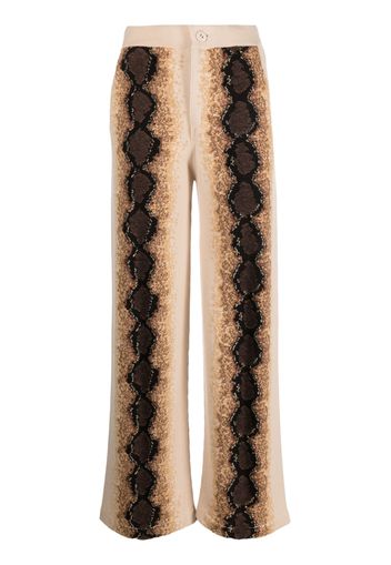 Barrie python-print flared trousers - Neutrals