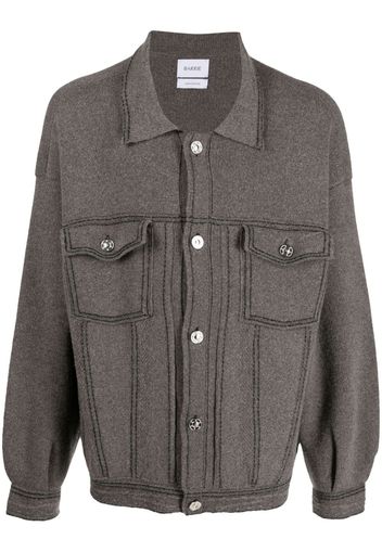 Barrie contrast-stitching denim shirt jacket - Brown