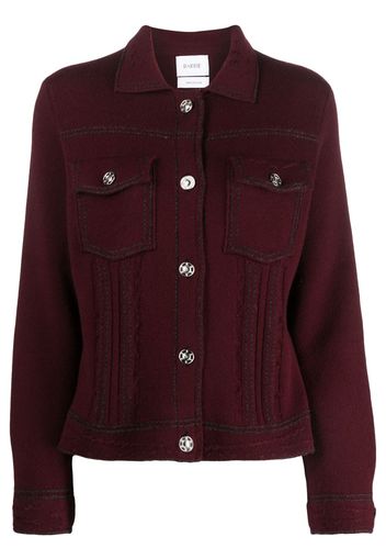 Barrie contrast-stitching button-up jacket - Red