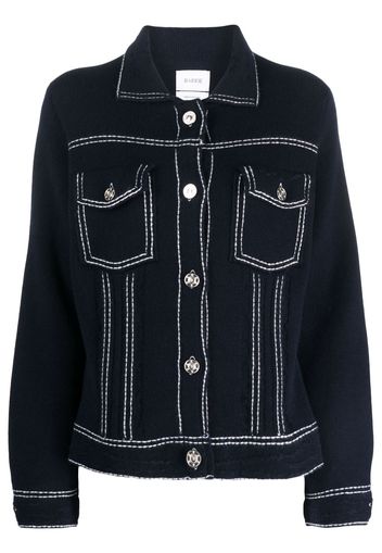 Barrie contrast-stitching button-up jacket - Blue