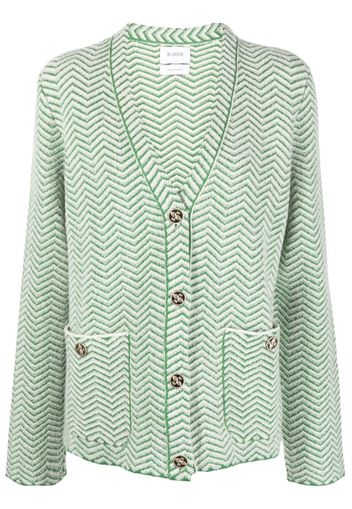 Barrie chevron-knit V-neck cardigan - Green