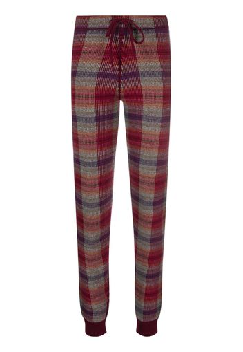 Barrie plaid check-print knitted trousers - Red