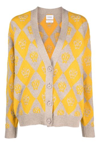 Barrie v-neck intarsia-knit cardigan - Yellow