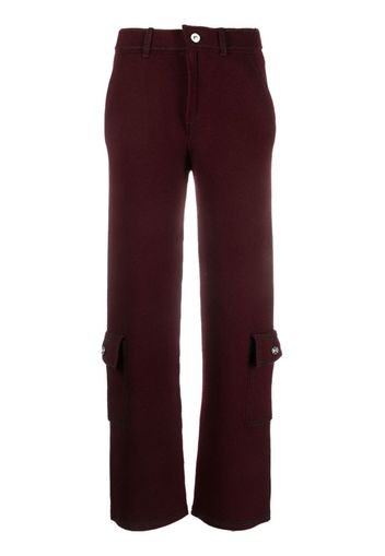 Barrie mid-rise fine-knit cargo trousers - Red