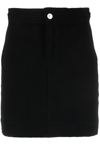 Barrie contrast-stitch ribbed mini skirt - Black