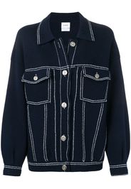 Barrie stitch-detail denim jacket - Blue