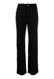 high-waisted knitted trousers