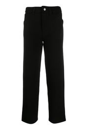 high-waisted knitted trousers