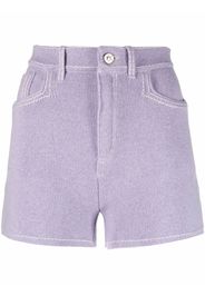 Barrie high-waisted cashmere-blend shorts - Purple