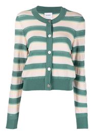 Barrie button-embellished striped cardigan - Green