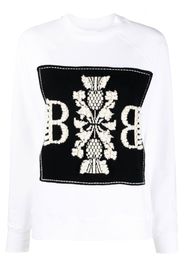 Barrie embroidered panelled sweatshirt - White