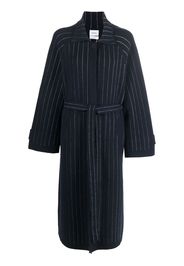 Barrie Balmacaan pinstripe-print coat - Blue