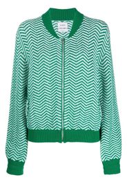 Barrie chevron-knit zip-up jacket - Green