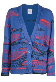 Barrie abstract-pattern knit cardigan - Blue
