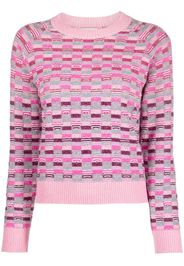 Barrie graphic-patterned cashmere-blend jumper - Pink