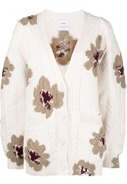 Barrie floral intarsia V-neck cardigan - Neutrals