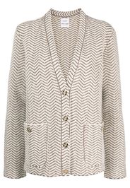 Barrie chevron-knit V-neck cardigan - Neutrals