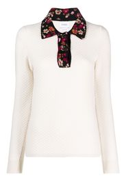 Barrie floral-print cashmere jumper - White