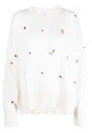 Barrie floral-embroidery cashmere jumper - Neutrals