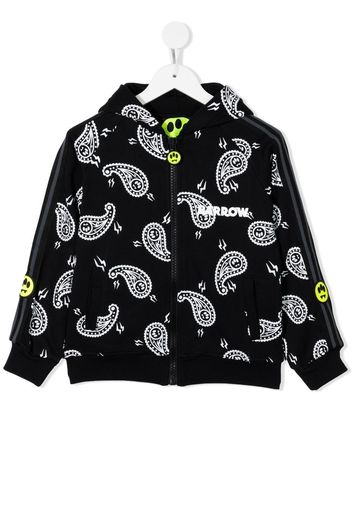 Barrow kids graphic-print zip-up hoodie - Black