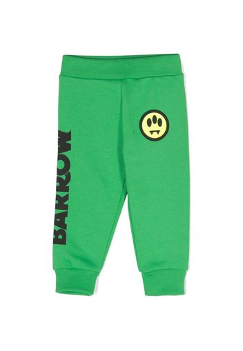 Barrow kids logo-print cotton track pants - Green