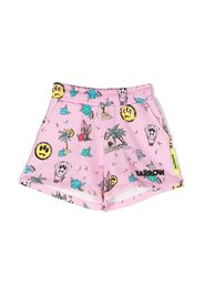 Barrow kids graphic-print track shorts - Pink