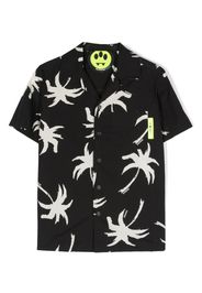 Barrow kids palm tree-print shirt - Black