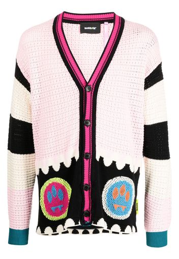 BARROW smiley panelled-knit cardigan - Pink