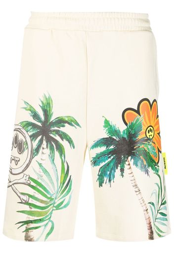 BARROW palm tree-print cotton shorts - Neutrals