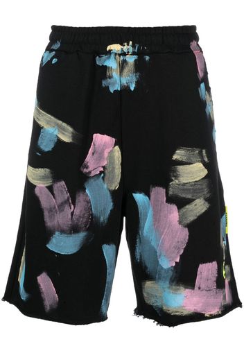 BARROW painterly-abstract bermuda shorts - Black