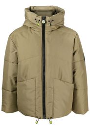 BARROW logo-patch hooded padded jacket - Green