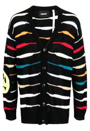 BARROW striped V-neck cardigan - Black