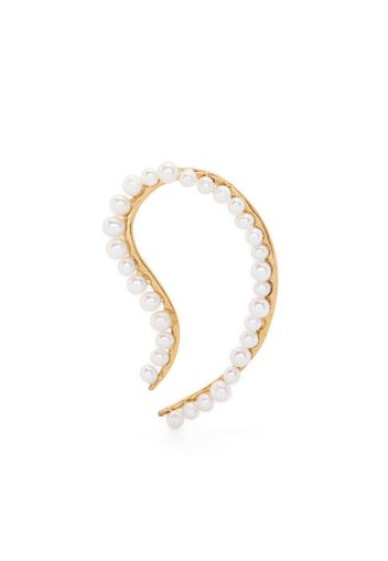 BEATRIZ PALACIOS Bandage pearl-embellished single earring - Gold