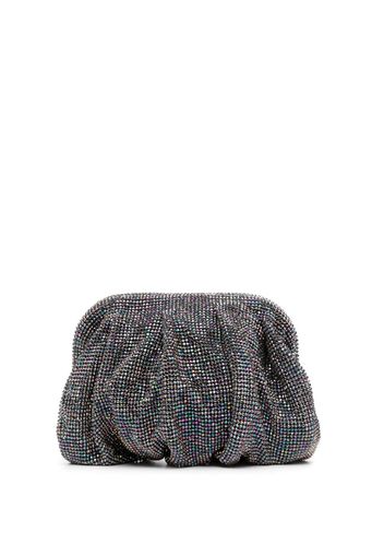 Benedetta Bruzziches rhinestone-embellished draped clutch bag - Silver