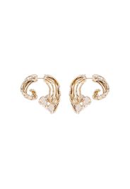 18kt yellow gold wave diamond earrings