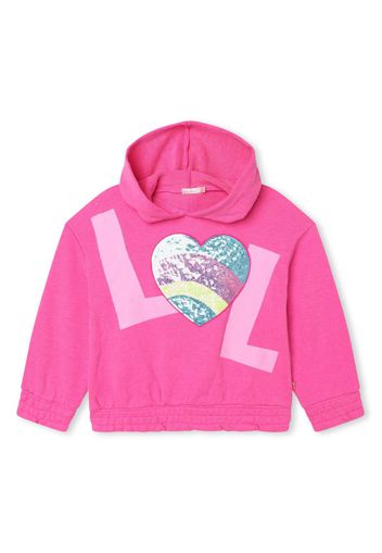 Billieblush heart-motif sequin-embellished hoodie - Pink