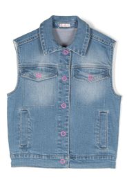 Billieblush heart-motif denim vest - Blue