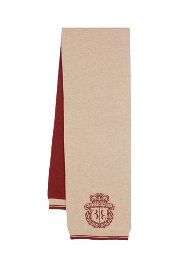 Billionaire two-tone crest-motif scarf - Neutrals