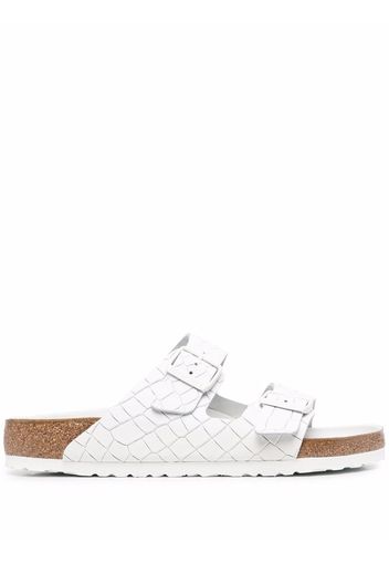 Birkenstock Arizona woven slides - White