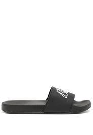 BLUE SKY INN logo-embossed flat slides - Black